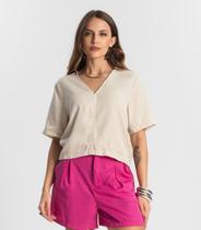 Blusa Feminina Manga Curta Endless Bege