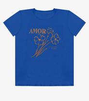 Blusa Feminina Manga Curta Estampada Select Azul