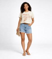 Blusa Feminina Manga Curta Estampada Select Bege