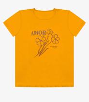 Blusa Feminina Manga Curta Estampada Select Laranja