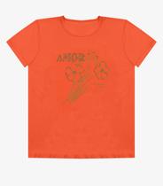Blusa Feminina Manga Curta Estampada Select Laranja