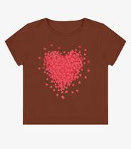 Blusa Feminina Manga Curta Estampada Select Marrom