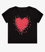 Blusa Feminina Manga Curta Estampada Select Preto