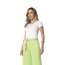 Blusa Feminina Manga Curta Gola Redonda Visconfort