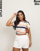 Blusa Feminina Manga Curta Japonesa Dobrada Casual Confort