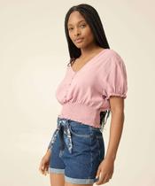 Blusa Feminina Manga Curta Lastex Marisa-09000