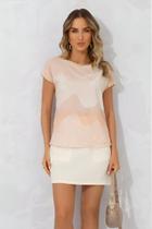 Blusa Feminina Manga Curta Malha Tricot Crepe Granada