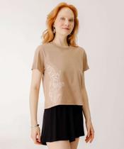 Blusa Feminina Manga Curta Marisa Marrom-91008