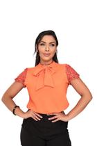 Blusa Feminina Manga Curta Moda Boutique Laço SKU:B106