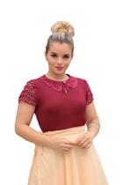 Blusa feminina manga curta moda evangélica barata sku:b18