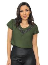 Blusa feminina manga curta moda evangélica sku:b102