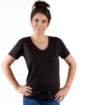 Blusa Feminina Manga Curta Preta Ecológica - ANIMI Blusa Feminina Manga Curta Preta Ecológica - ANIMI