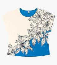 Blusa Feminina Manga Curta Rovitex Azul