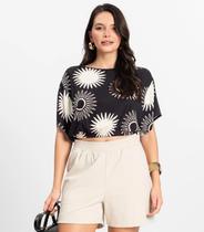 Blusa Feminina Manga Curta Rovitex Preto Blusa Feminina Manga Curta Rovitex Preto