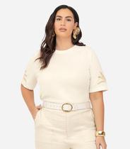 Blusa Feminina Manga Curta Secret Glam Bege