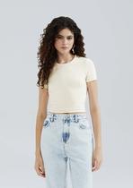 Blusa Feminina Manga Curta Slim Em Ribana Blusa Feminina Manga Curta Slim Em Ribana