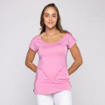 Blusa Feminina Manga Curta Tapa Bumbum com Bolso