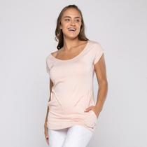 Blusa Feminina Manga Curta Tapa Bumbum com Bolso Blusa Feminina Manga Curta Tapa Bumbum com Bolso