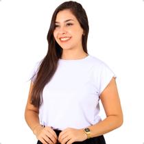 Blusa Feminina Manga Curta Tecido Malha Básica Regata Elegante Tendência Lisa Moda Verão