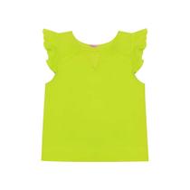 Blusa Feminina Manga Curta Viscose Rajada Com Babado