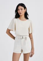 Blusa Feminina Manga Evasê Em Viscose Creponada - Hering Blusa Feminina Manga Evasê Em Viscose Creponada - Hering