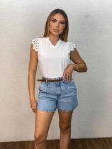 Blusa Feminina Manga Florzinha Luxo Blusa Feminina Manga Florzinha Luxo