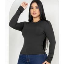 Blusa Feminina Manga Longa Canelada Tamanho Único Conforto para o Dia a Dia Blusa Feminina Manga Longa Canelada Tamanho Único Conforto para o Dia a Dia