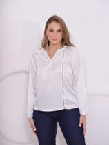 Blusa Feminina Manga Longa com Gola Borboleta Casual Blusa Feminina Manga Longa com Gola Borboleta Casual