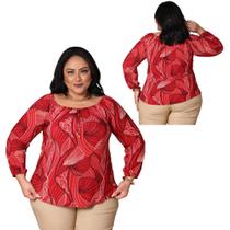 Blusa Feminina Manga Longa Comprida Estampada Sortidas