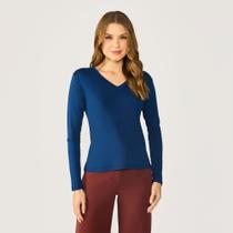 Blusa feminina manga longa Decote V Tribo Livre Blusa feminina manga longa Decote V Tribo Livre