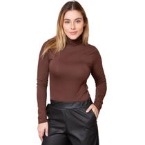 Blusa Feminina Manga Longa Gola Alta Cacharrel de Viscose