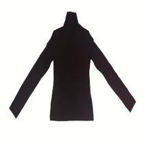 Blusa Feminina Manga Longa Gola Alta Preto M Algodão - Basic+ Blusa Feminina Manga Longa Gola Alta Preto M Algodão - Basic+