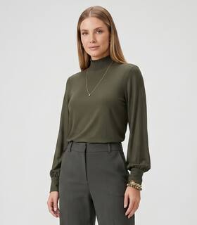 Blusa Feminina Manga Longa Lastex Endless Verde