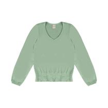Blusa Feminina Manga Longa Lecimar em Crepe Viscose