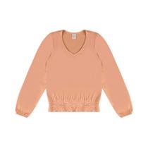 Blusa Feminina Manga Longa Lecimar em Crepe Viscose