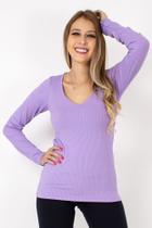 Blusa Feminina Manga Longa Lilás