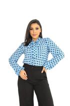 Blusa feminina manga longa moda evangélica laço sku:bmlp18