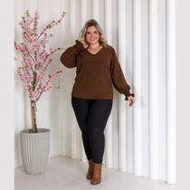Blusa Feminina Manga Longa Plus Size Duna Camisa Social Blusa Feminina Manga Longa Plus Size Duna Camisa Social