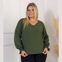 Blusa Feminina Manga Longa Plus Size Duna Camisa Social Blusa Feminina Manga Longa Plus Size Duna Camisa Social