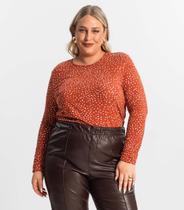 Blusa Feminina Manga Longa Plus Size Secret Glam Vermelho