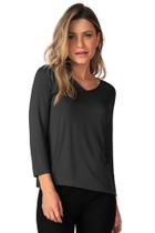 Blusa Feminina Manga Longa Ribana Canelada Rovitex