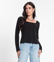 Blusa Feminina Manga Longa Rovitex Preto