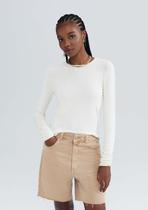 Blusa Feminina Manga Longa Slim Em Tricô Leve Creme - Hering