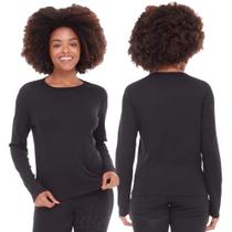 Blusa Feminina Manga Longa Tecido Canelado Básica e Confortável Segunda Pele Ribana Adulto Blusa Feminina Manga Longa Tecido Canelado Básica e Confortável Segunda Pele Ribana Adulto