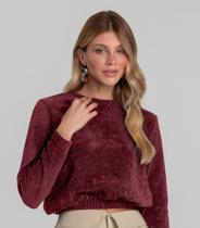 Blusa Feminina Manga Longa Tricot Shine Dianna Vermelho Blusa Feminina Manga Longa Tricot Shine Dianna Vermelho