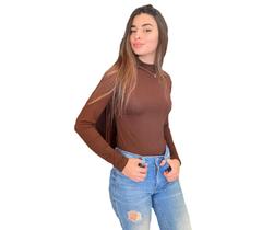 Blusa Feminina Manga Longa Vicolycra Gola alta Básica