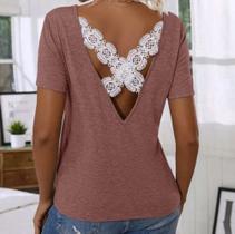 Blusa Feminina Marsala com Renda M Blusa Feminina Marsala com Renda M