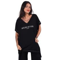 Blusa Feminina Maxi Assimétrica Estampa Fases Lua Mistica Blusa Feminina Maxi Assimétrica Estampa Fases Lua Mistica