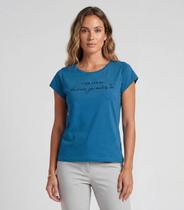Blusa Feminina Meia Malha Com Estampa Infinita Cor Azul
