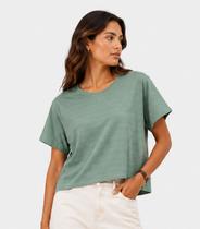 Blusa Feminina Meia Malha Maquinetado Infinita Cor Verde